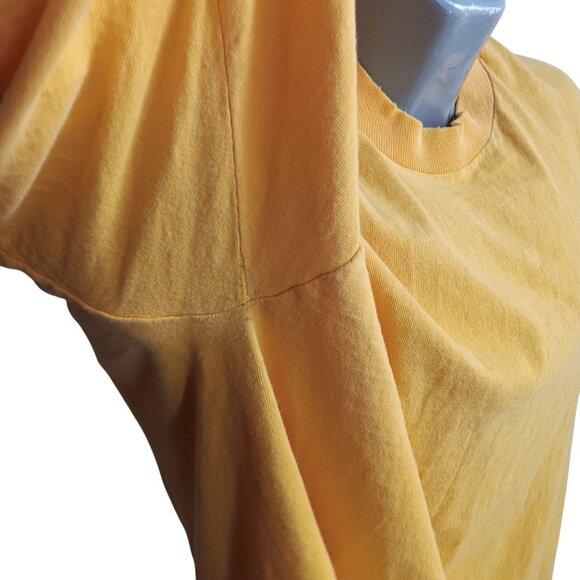 XXL Vtg Fruit Of The Loom Yellow Short Sleeve Crewneck T-Shirt Cotton Made USA - Picture 5 of 8